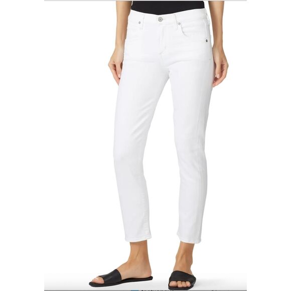 Citizens of Humanity Elsa Mid Rise Slim Fit Crop White Jeans Size 29 - Picture 1 of 6